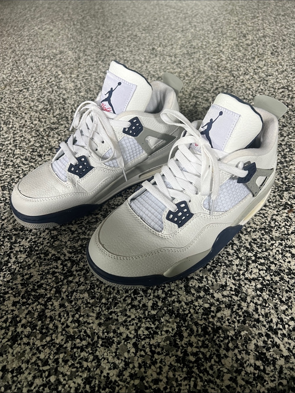 Jordan White and Navy Low-Top Sneakers